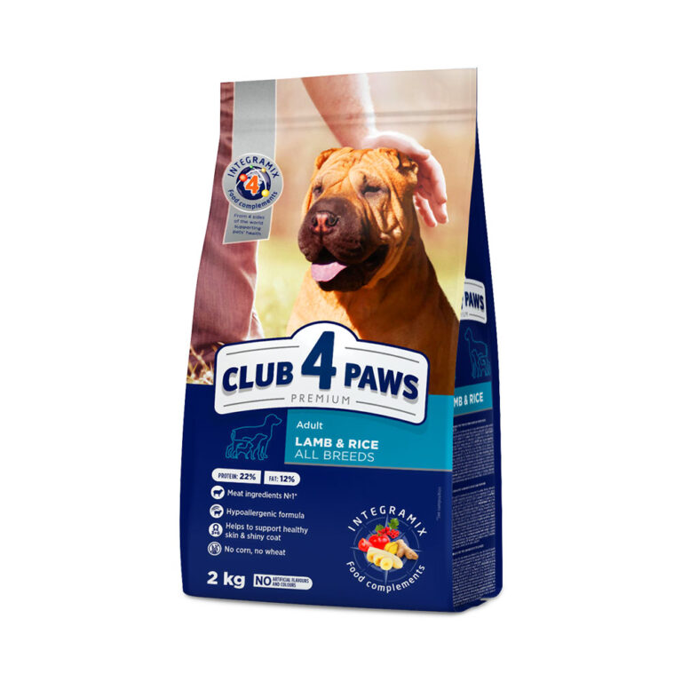 Club 4 Paws Premium  hrana p/u caine toate rase miel si orez 2 kg